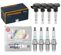 4x Denckermann Bobina + 4x NGK Candela Laser Platinum per VW Golf V 1K1