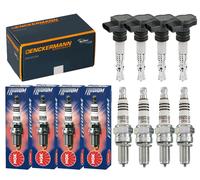 4x Denckermann Bobina Accensione + 4x NGK Candela Iridio Ix per Honda Jazz II GD