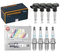 4x Denckermann Bobina Accensione + 4x NGK Candela Laser Platino per