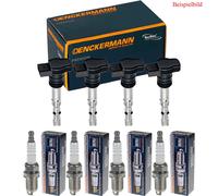 4x Denckermann Bobina Accensione + Beru Candela per Fiat Grande Punto 199 1.4