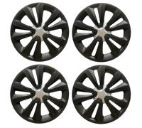 4X DESIGN PREMIUM Coprimozzo 'OS' 15 POLLICI In Nero / Argento