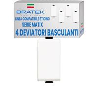 4X Deviatore Compatibile BTicino Matix - Deviatore Unipolare Basculante