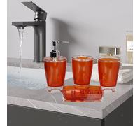 4x Dispenser di Sapone, Portaspazzolino, Organizer, Elementi Essenziali per