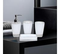 4x Dispenser di Sapone, Portaspazzolino, Organizer, Elementi Essenziali per