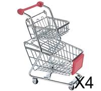 4x DOPPIO TIER Carrello Carrello Carrello Giocattolo Rosso
