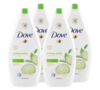 4x Dove Bagnodoccia Rinfrescante Tè Verde & Cetriolo Bagnoschiuma Tonificante - 4 Flaconi da 450 ml