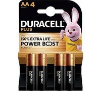 4X Duracell AA Plus Power Boost Fino al 150% di Durata Extra (1 Blister Da 4 Batterie) 4 Pile Stilo (LR6/MN1500)