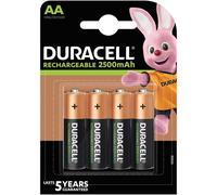 4X Duracell AA Ricaricabile 2500 mAh (1 Blister Da 4 Batterie) 4 Pile Stilo Rica