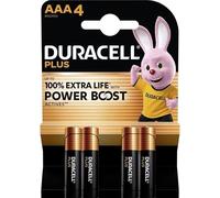 4X Duracell AAA Plus Power Boost Fino al 100% di Durata Extra (1 Blister Da 4 Batterie) 4 Pile Mini Stilo (LR03/MN2400)