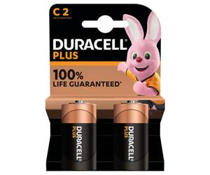 4X Duracell C Plus LR14/MN1400 Alcaline (2 Blister da 2 Batterie) 4 Pile