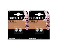 4X Duracell LR43 186 V12GA (2 Blister Da 2 batterie) 4 Pile