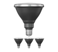 ledscom.de 4x E27 lampadina LED, PAR38 collo corto, bianco (4200 K), 16,1 W, 1379lm, 45°, specchio riflettore (argento)