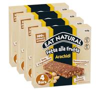 4X Eat Natural Fetta alla Frutta Arachidi Barretta con Datteri e Arachidi Senza Glutine (Gluten Free) 120g