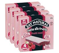 4X Eat Natural Frutti Rossi Fette alla Frutta con Frutti Rossi, Datteri e Mandorle Senza Glutine (Gluten Free) 100g