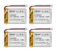 4X EEMB 3.7V 320mAh 402535 Lipo Batteria ricaricabile agli ioni di polimero di litio con connettore Molex-Assicurarsi che la polarità del dispositivo corrisponda alla batteria prima dell'acquisto!!!