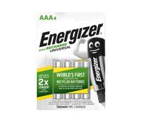 4x Energizer AAA Ricaricabili Universali 500mAh NiMH 1.2V Batterie