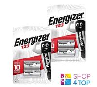 4x Energizer CR123 Batteria Al Litio 3V DL123A 123A Per Fotocamere Flash