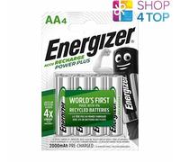 4x ENERGIZER Power Plus Batterie Aa Ricaricabili Nimh 2000mAh 1.2V