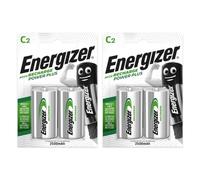 4x Energizer Power Plus C Batterie Ricaricabili NiMH 2500mAh HR14
