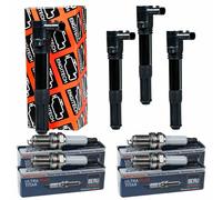 4x Engitech Bobina + Beru Candela per Fiat Grande Punto 199 1.4 16V Alfa