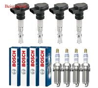 4x Era Bobina + 4x Bosch Candela Doppio Platino per Mercedes-Benz