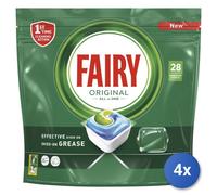 4x Fairy Tabs Lavastoviglie 28 Pezzi All In One Classico