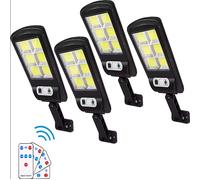 4X Faretti da Esterno con Luci LED Faretto Pannello Solare Sensore di Movimento