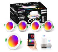 4x Faretti da Incasso WIFI Bluetooth LED RGB 6W Soffitto Spot Set Dimmerabile... [EEK: E]