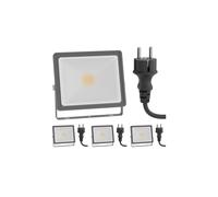 4x Faretto da giardino a LED FLIN per esterni IP66 plug grey 11,5 W 837lm bianco [EEK: F]
