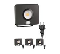 4x Faretto da giardino a LED WEGA per esterni IP44 rilevatore di movimento spina