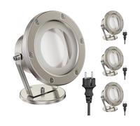 4x faretto da giardino BULA per esterni IP55 spina acciaio inox 1x GX53 max. 15W [EEK: F]