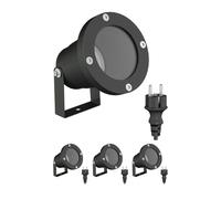 4x faretto da giardino DUK per esterni IP65 spina nera 1x GU10 max. 15W