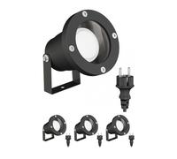 4x faretto da giardino DUK per esterni IP65 spina nera 1x GU10 max. 15W [EEK: F]