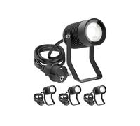 4x Faretto da giardino SHINGA per esterni IP65 nero 1x GU10 max. 15W [EEK: C]