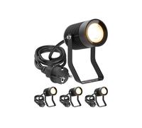4x Faretto da giardino SHINGA per esterni IP65 nero 1x GU10 max. 15W [EEK: F]