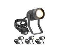 4x Faretto da giardino SHINGA per esterni IP65 spina antracite 1x GU10 max. 15W [EEK: F]