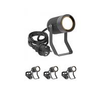 4x Faretto da giardino SHINGA per esterni IP65 spina antracite 1x GU10 max. 15W [EEK: F]