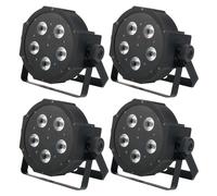 4x Faro LED Luce Scena RGB DJ PA Funzione Stroboscopio Mescolare DMX XLR Set