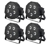 4x Faro PAR LED RGBW 5x8W LED Strobo Wash Programabile DMX Luci Effetti Disco