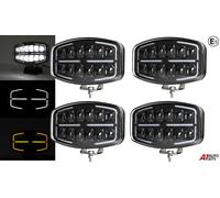 4X Faro Spot Completo LED Bianco & Ambra DRL Dinamico 12v 24v Ovale E9