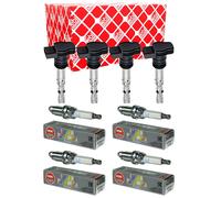4x FEBI BILSTEIN Bobina + 4x NGK Candela Laser Platinum Adatto A per Audi A3