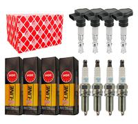 4x Febi BILSTEIN Bobina + 4x NGK Candela V-Line per Honda Jazz II GD _GE3