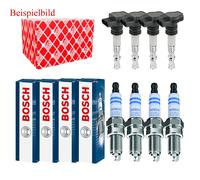 4x FEBI BILSTEIN Bobina Accensione + 4x Bosch Candela Doppio Iridio per Ford,WA6