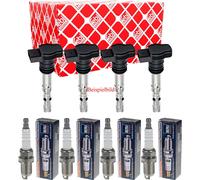 4x Febi BILSTEIN Bobina Accensione + Beru Candela per Nissan Almera II Hatchback