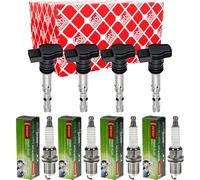 4x Febi BILSTEIN Bobina Accensione + Denso Candela per Lexus GS GRS19_UZS19