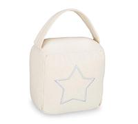 Relaxdays 4X Fermaporta a Sacco, Blocca Porte e Finestre, Tessuto, Manico e Stella Decorativa, 18,5x14x10 cm, Beige
