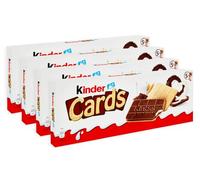4X Ferrero Kinder Cards Biscotto a Cialda con Ripieno Cremoso al Latte e Cacao Confezione da 5 Astucci 128g [4 Confezioni]