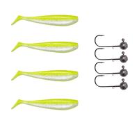 4x Fox Rage Lucioperca Pro Shad+ 4x Pamchion Teste Piombate Set 8-teilig Chart '