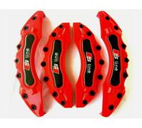 4x Freni Calibro Cover Rosso per Audi S-LINE Q1 Q2 Q3 Q5 Tt A1 A5 A6 S3 Rs A3 S