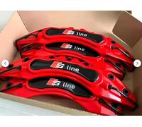 4x Freno a Disco Cover Rosso per Audi S-LINE A3 A4 A6 A5 Allroad C5 C6 C7 C8